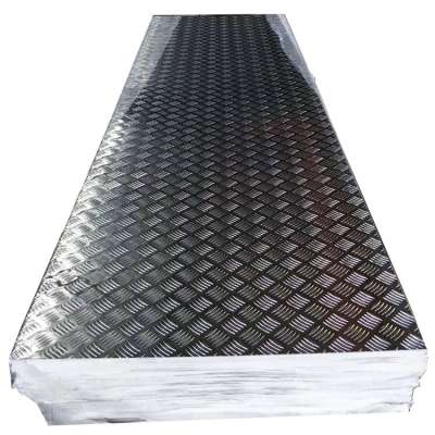 Bright embossed small 5 bar aluminum tread plate checkered sheet factory price per kg , embossed aluminium sheet manufacturer